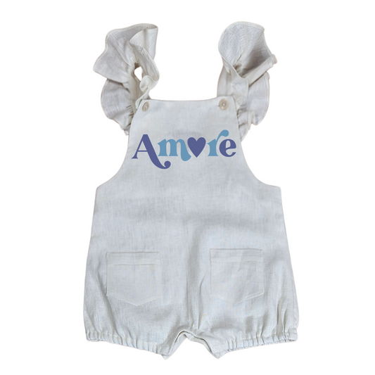 Amore - Valentines Frill Linen Overalls
