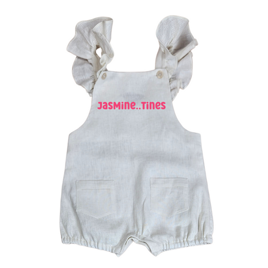 [name]..tines - Valentines Frill Linen Overalls